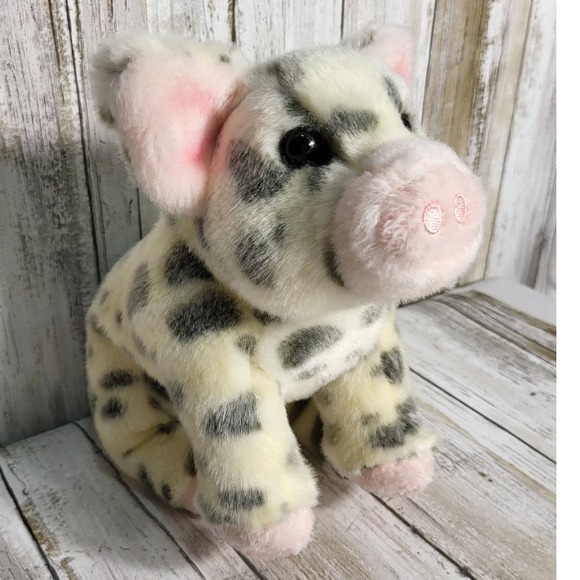 Douglas Cuddle Toys Plush Pig Spotted Black Gray Cream Stuffed Animal‎ Toy - Picture 9 of 9